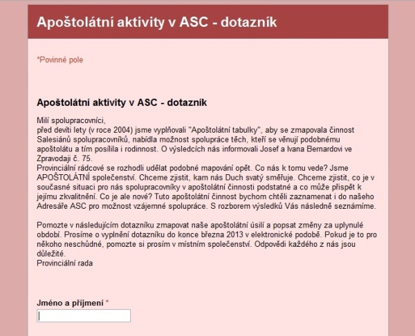 Dotazník